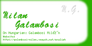 milan galambosi business card